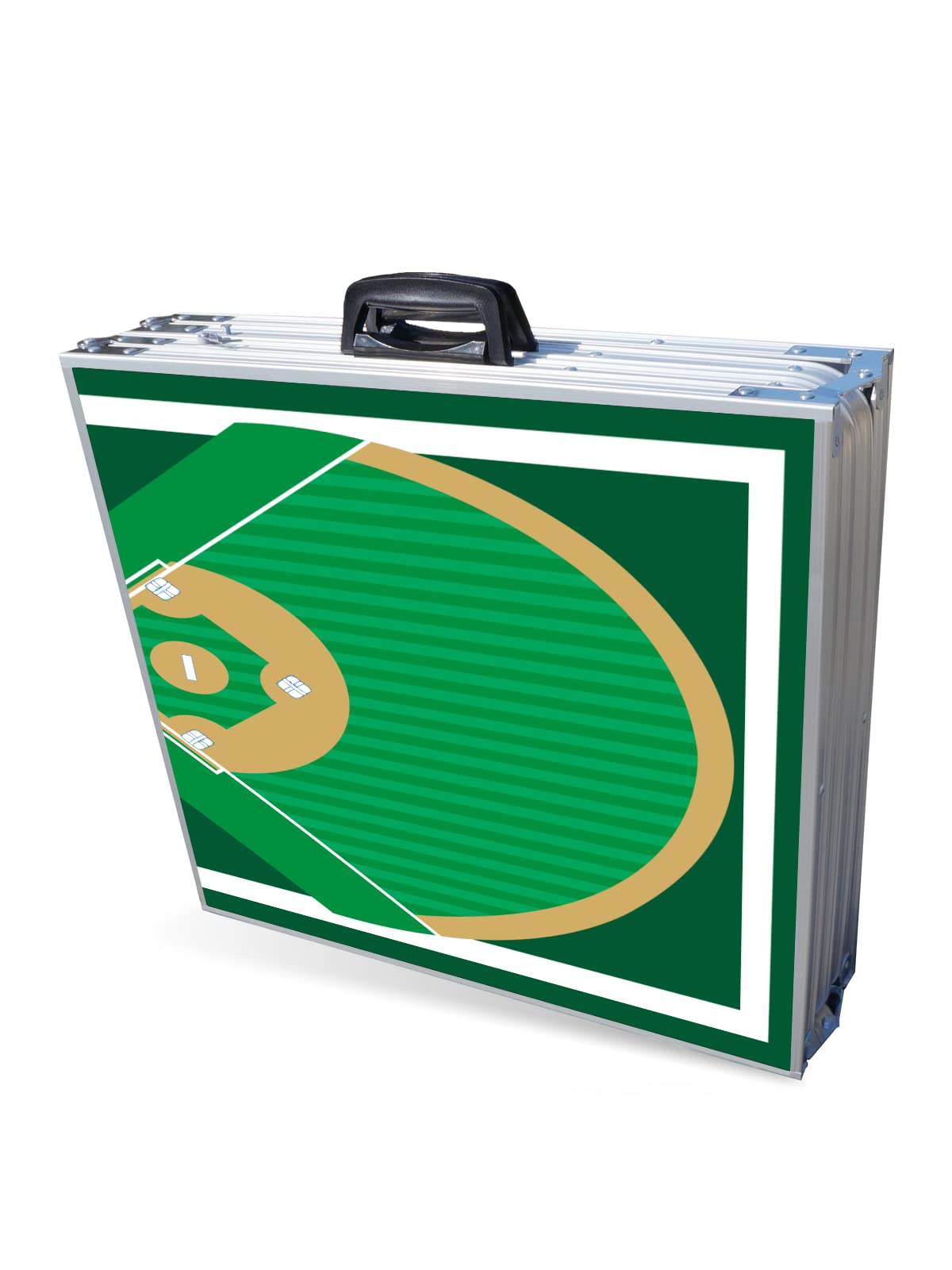 8-Foot Folding Beer Pong Table with Baseball Diamond Design - Portable Party Game Table for Outdoor Gatherings, Tailgates & College Events
