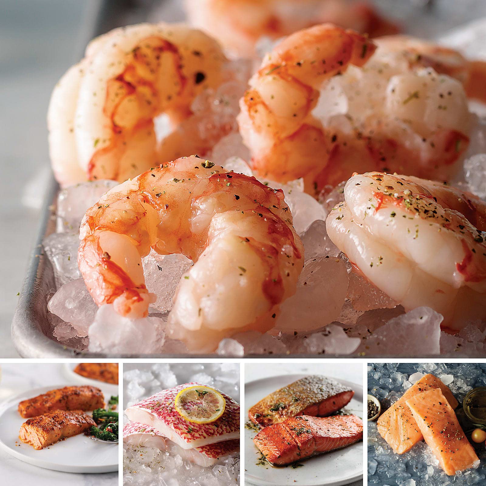 Omaha Steaks Taste of the Sea Premium Seafood Assortment - Wild Alaskan Salmon, Scarlet Snapper, Faroe Islands Salmon, Argentinian Red Shrimp & Marinated Salmon Fillets | Gourmet Seafood Box for Dinner Parties, Holiday Gifts & Home Cooking