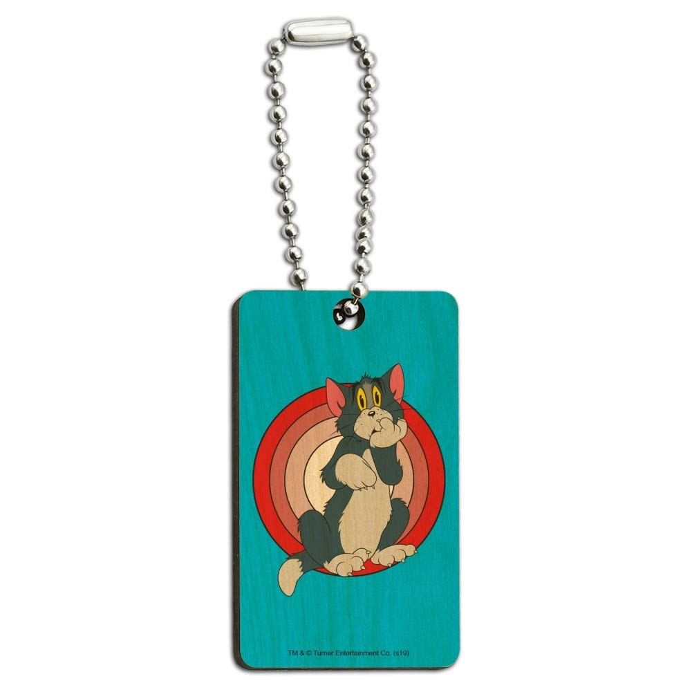 Tom and Jerry Wooden Rectangle Keychain - Tom Character Key Ring for Fans, Collectors & Gifts | Perfect for Keys, Bags, Backpacks & Everyday Use