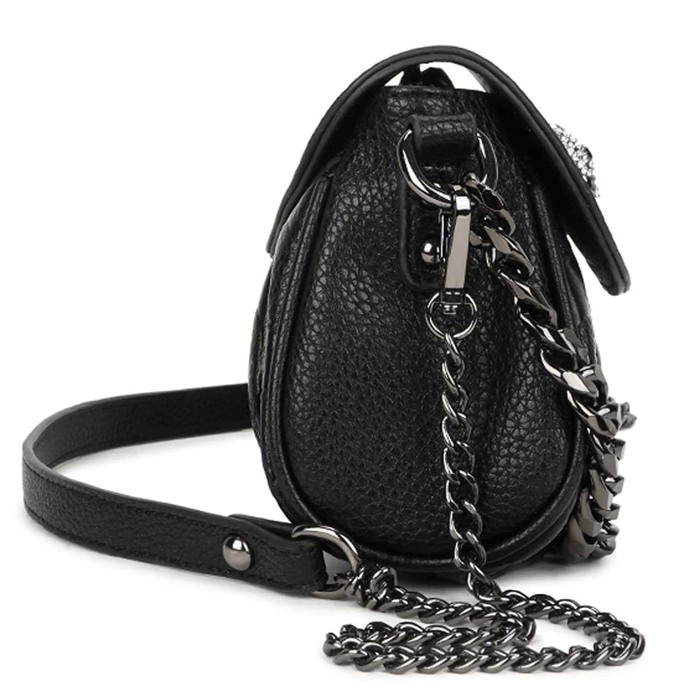 Stylish Women's Punk Skull Tote Bag - Small Black Crossbody Shoulder Purse for Casual Outings & Gothic Fashion