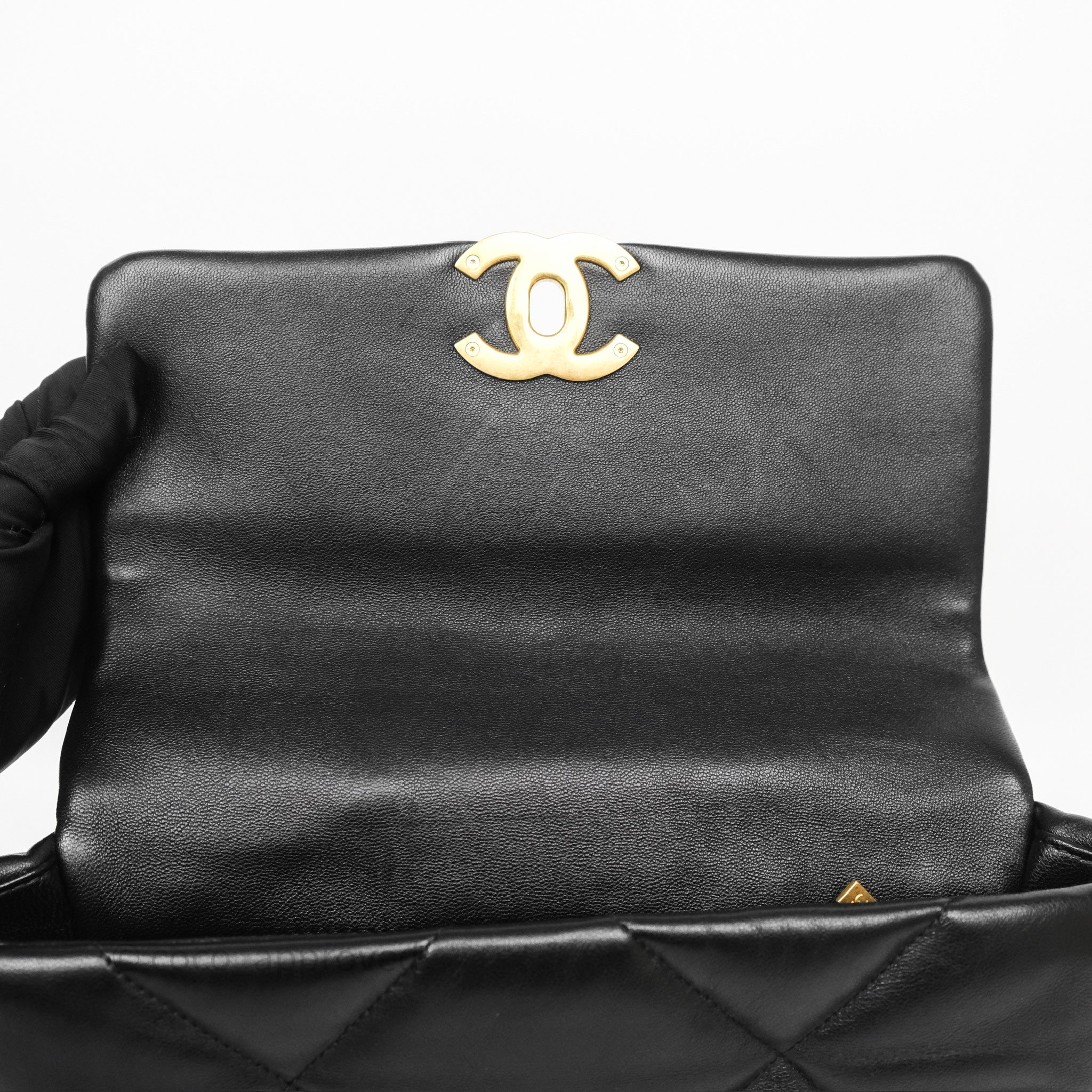 Chanel 19 Small Black Leather Flap Bag with Mixed Gold & Silver Hardware - Luxury Designer Handbag for Women, Perfect for Evening Events & Date Nights