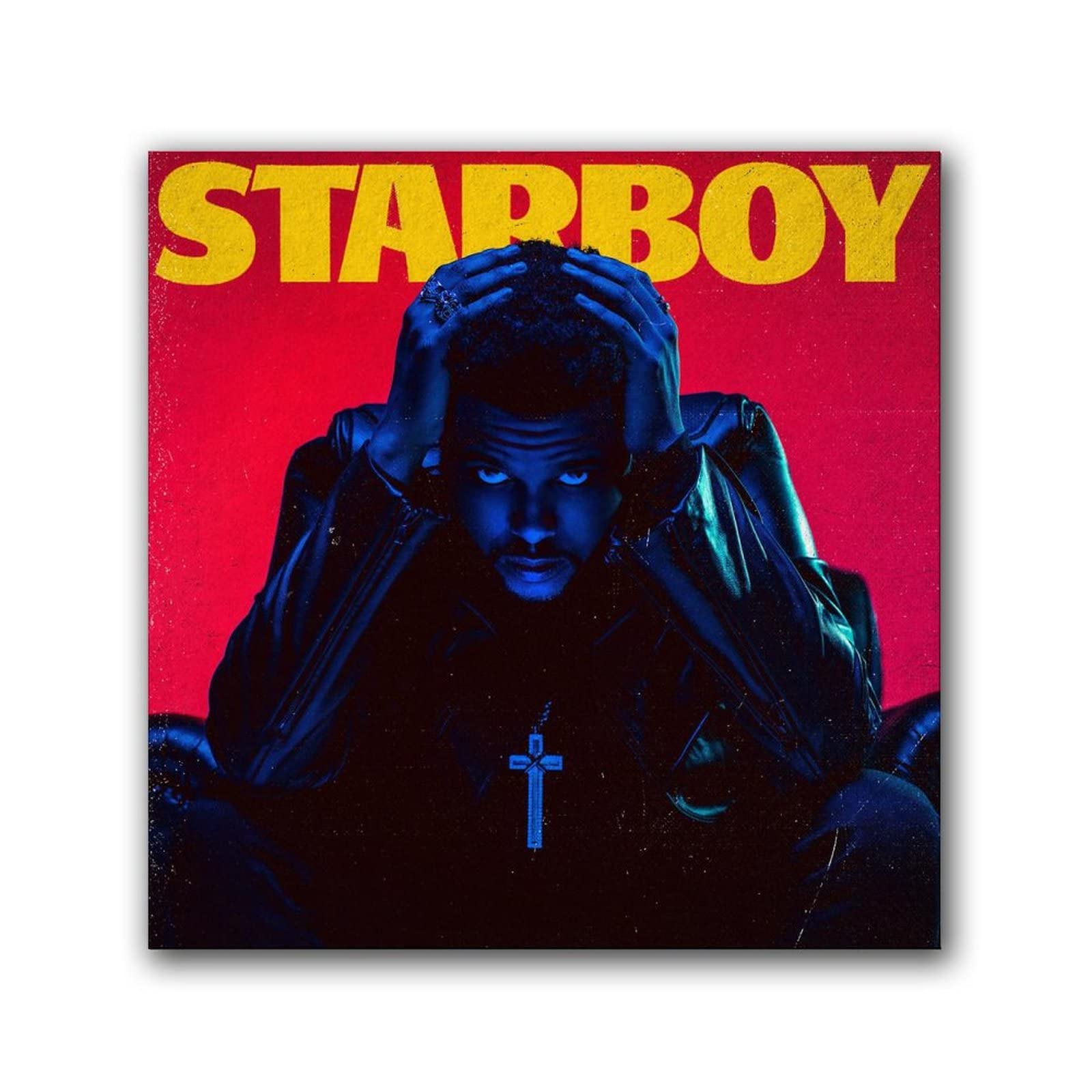 JUY Starboy Music Album Poster - Canvas Wall Art Decor for Living Room & Bedroom - 16x16 Inch (40x40cm) - Perfect for Music Lovers, Home Decor, and Gift Giving