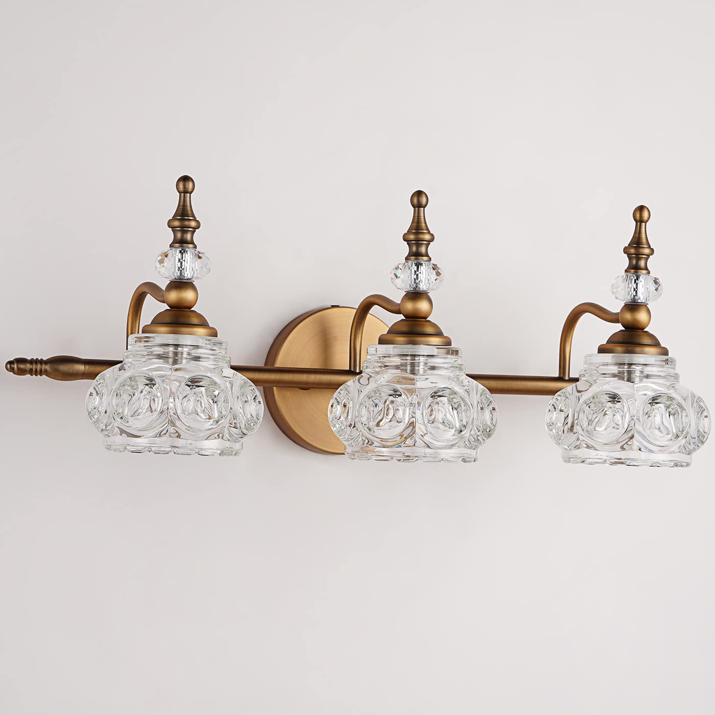 Vintage Brass Vanity Light Fixtures - Elegant Bathroom Lighting for Mirror & Makeup Area - Perfect for Home Renovation & Spa Style Decor