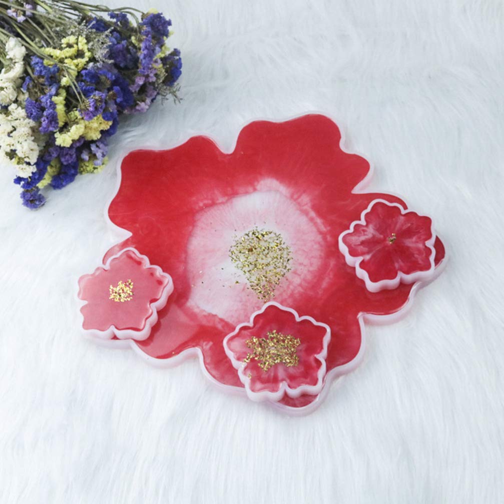 Hemoton 2-Piece Large Silicone Resin Coaster Molds for DIY Epoxy Casting - Perfect for Making Faux Agate Slice Coasters, Resin Trays, and Unique Home Decor Crafts (Great for Gifts, Table Settings, and Party Decorations)