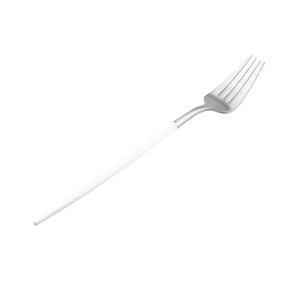 Premium 18/10 Stainless Steel Flatware Set - 5-Piece Matte White Handle Silverware (Fork, Spoon, Knife) for Dining, Camping & Travel - Durable Cutlery for Home, Outdoor & Restaurant Use