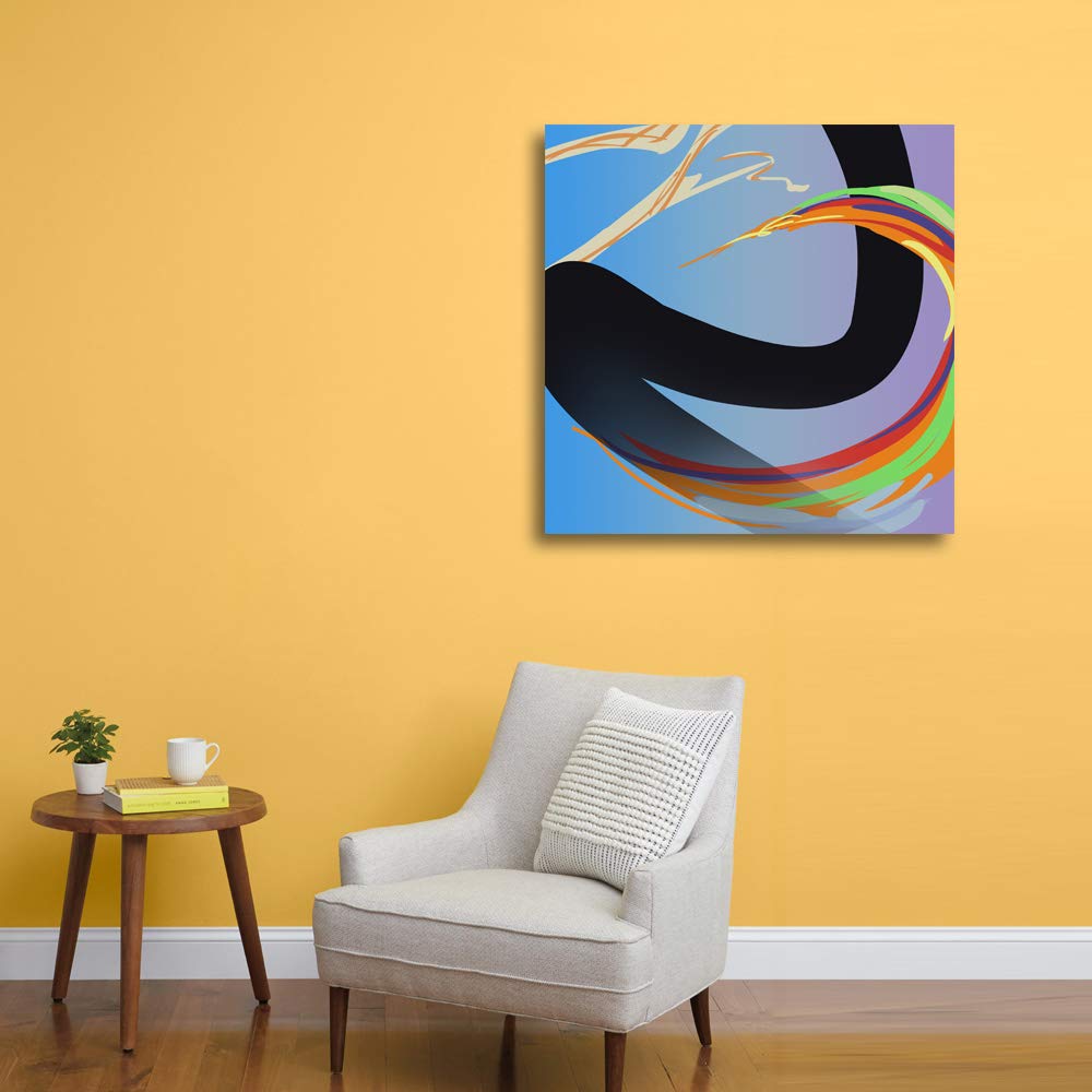 IDEA4WALL 12x12 Inch Abstract Canvas Wall Art - Modern Framed Painting for Living Room, Bedroom & Office Decor - Handmade Home Prints for Contemporary Interior Design
