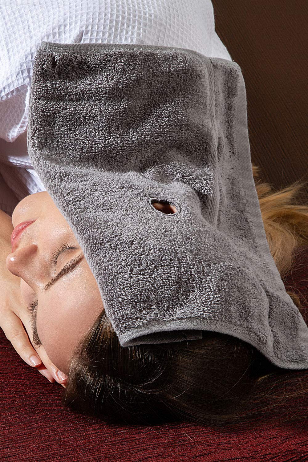 4 Pack Ear Candling Treatment Towels with 20 Protective Discs - Soft Gray Spa Accessories for Relaxation & Ear Wax Removal - Perfect for Home Spa, Wellness Centers & Holistic Therapy Sessions