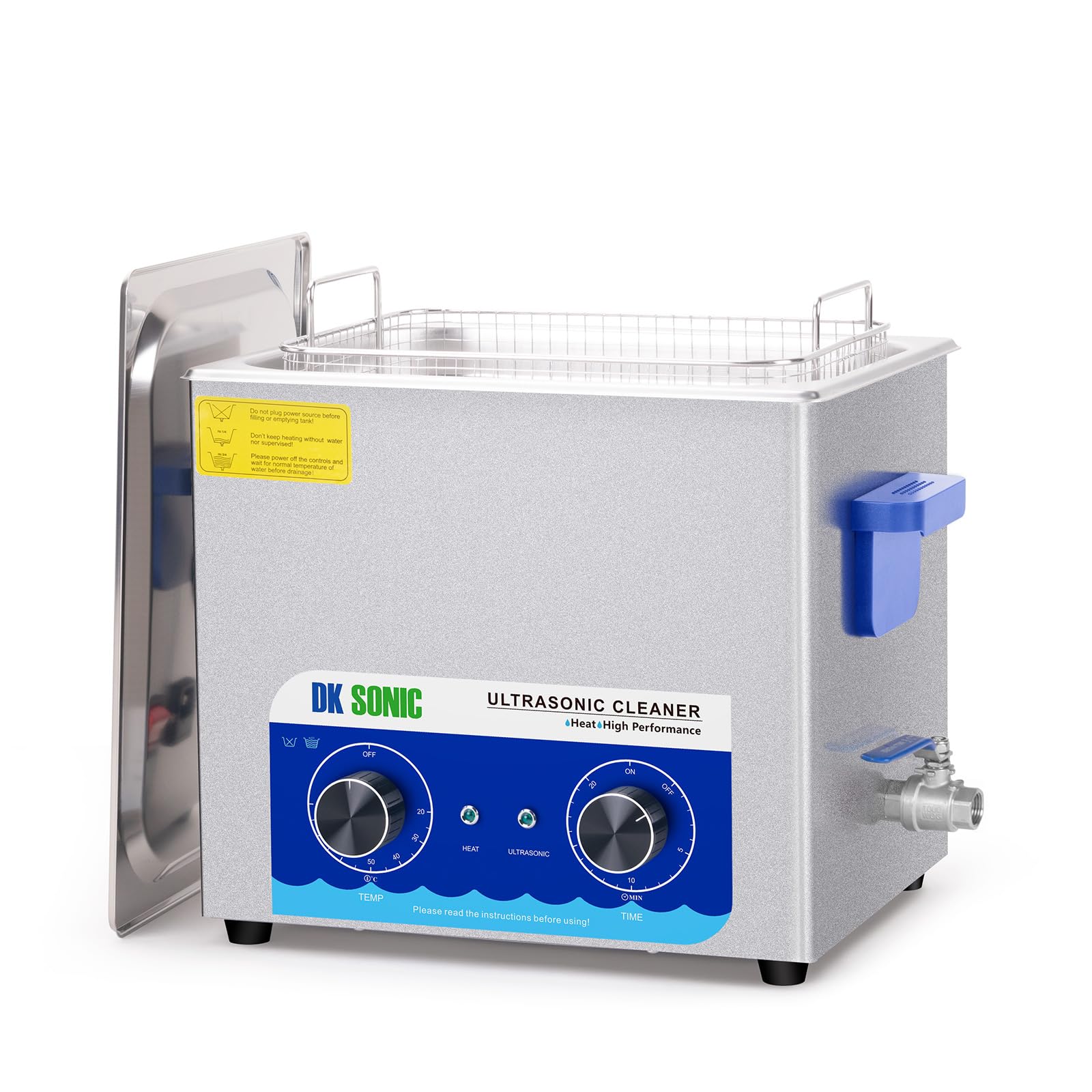 DK SONIC 10L Ultrasonic Cleaner - Professional Jewelry Cleaner with Timer, Heater & Basket - 110V 2.64Gal for Carburetors, Eyeglasses, Coins, Watches - Perfect for Home, Jewelry Stores & Repair Shops