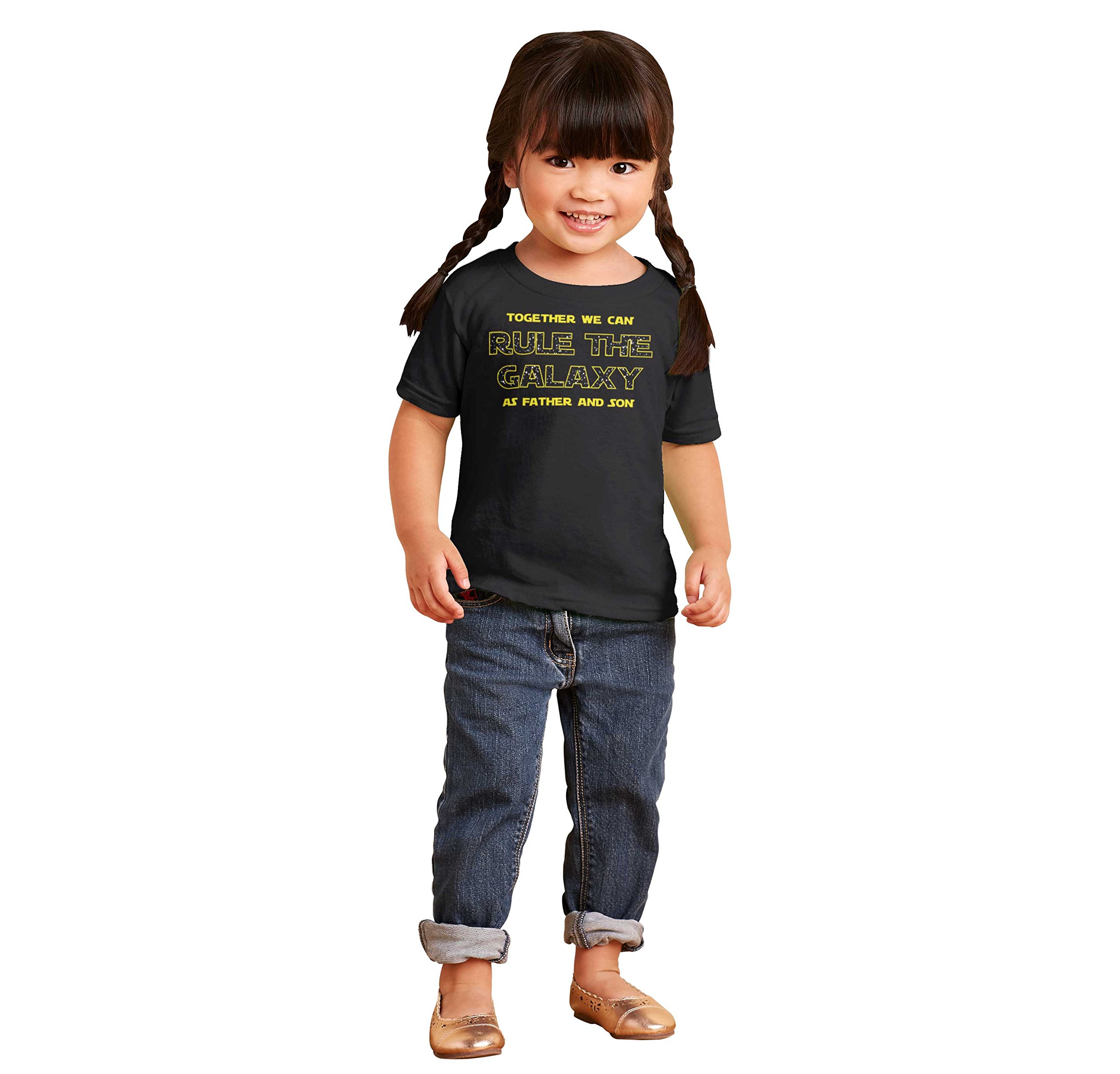 Brisco Brands Together We Rule Galaxy Father Son Toddler Boy Girl T-Shirt - Matching Family Outfits for Father's Day, Birthday & Family Photos