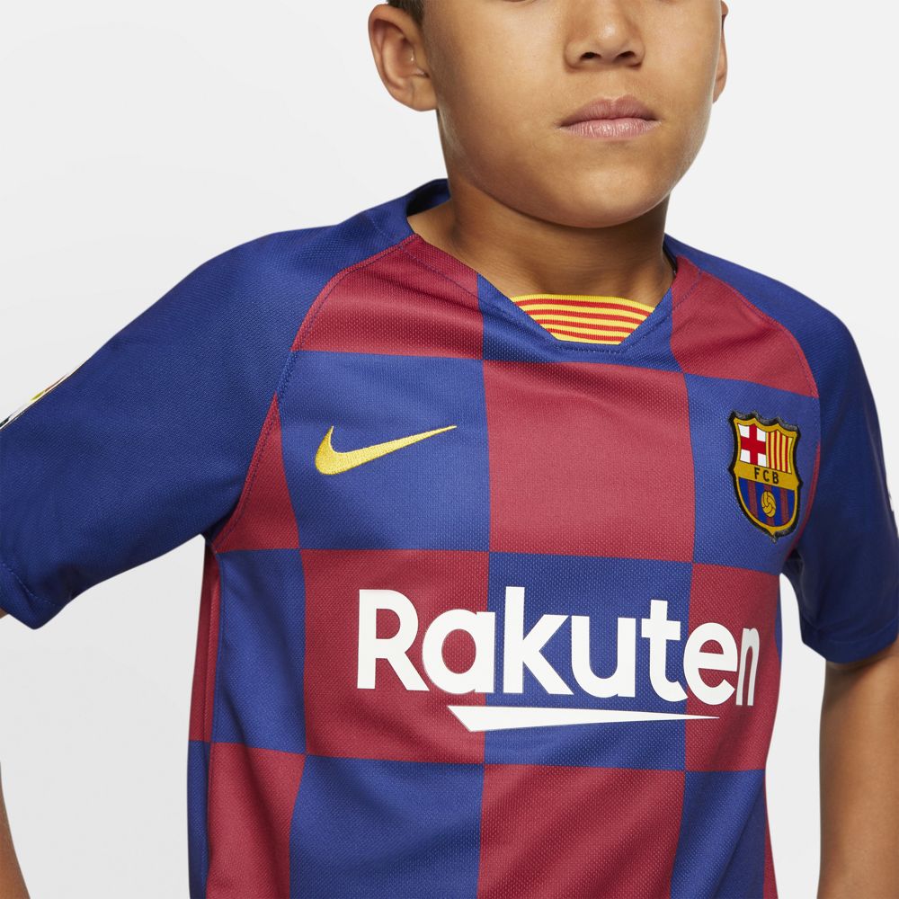 Nike FC Barcelona 2019/20 Stadium Home Big Kids' Soccer Jersey - Authentic Youth Football Shirt for Boys & Girls - Perfect for Match Day, Training & Fan Support