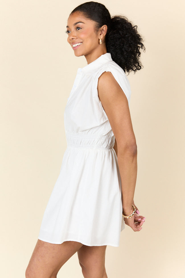 Simply Unforgettable White Collared Dress for Women - Elegant Office & Party Wear - Perfect for Work, Weddings & Special Occasions