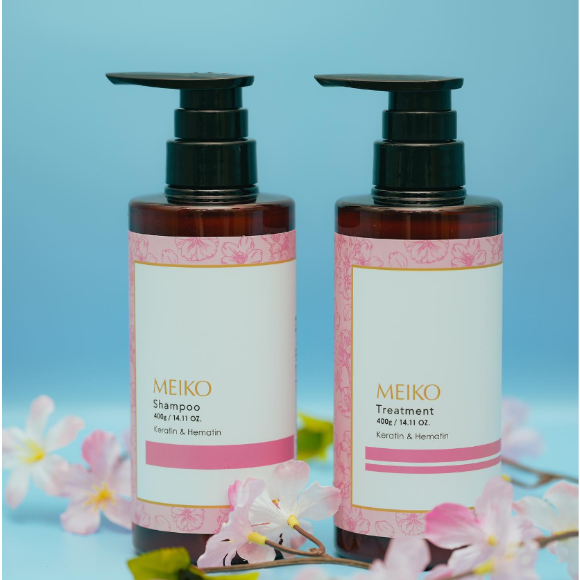 Meiko Cherry Blossom Shampoo & Conditioner Set for Damaged Hair Repair - Hydrating & Nourishing Hair Care Duo for Dry, Frizzy Hair - Perfect for Daily Use & Salon-Quality Results at Home