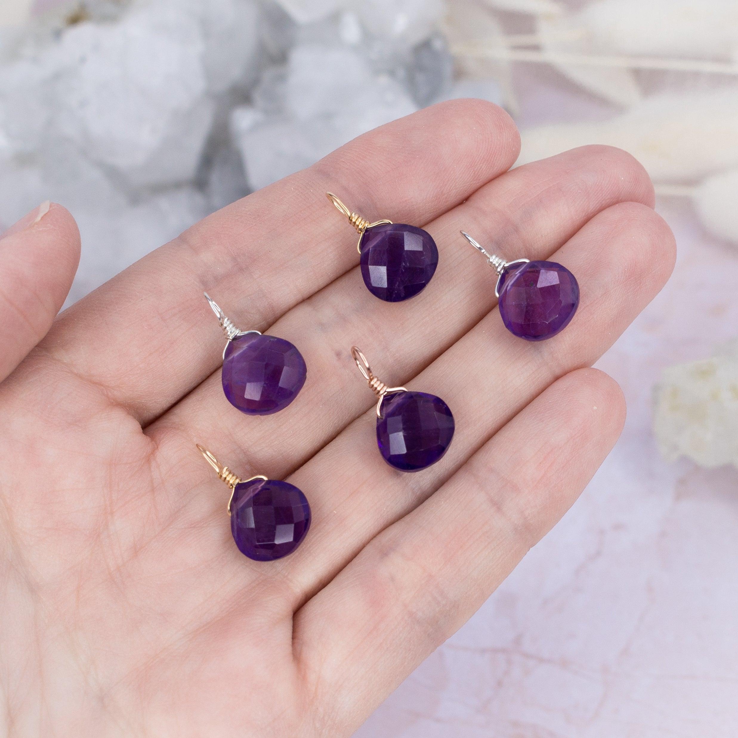 Tiny Amethyst Teardrop Gemstone Pendant Necklace - Genuine Natural Purple Crystal Jewelry for Women - Perfect for Everyday Wear, Gifts & Spiritual Healing