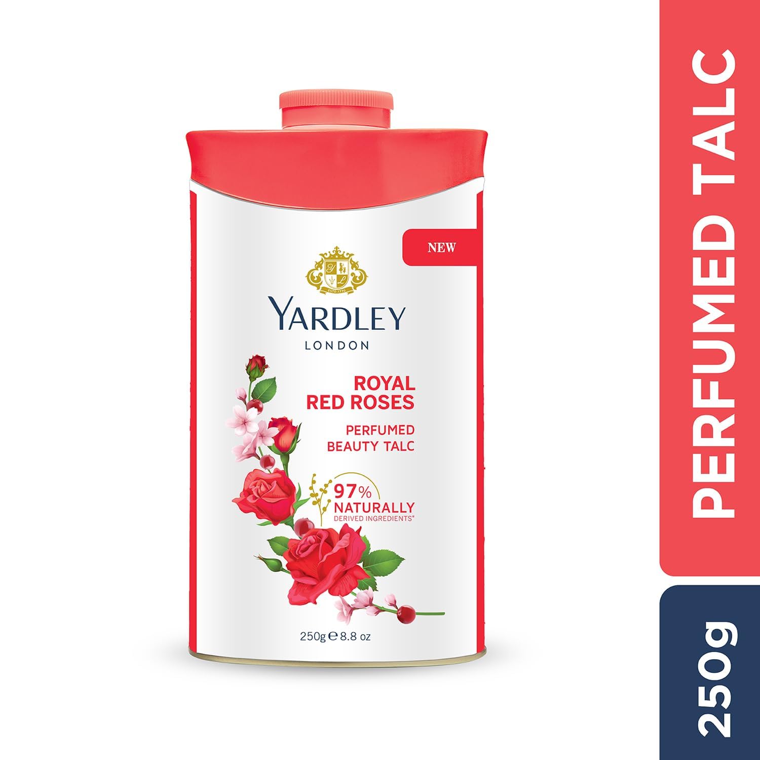 Yardley Red Rose Perfumed Talcum Powder - 250g Body Powder for Women | Fresh Floral Scent for Daily Use, After Shower & Summer Comfort