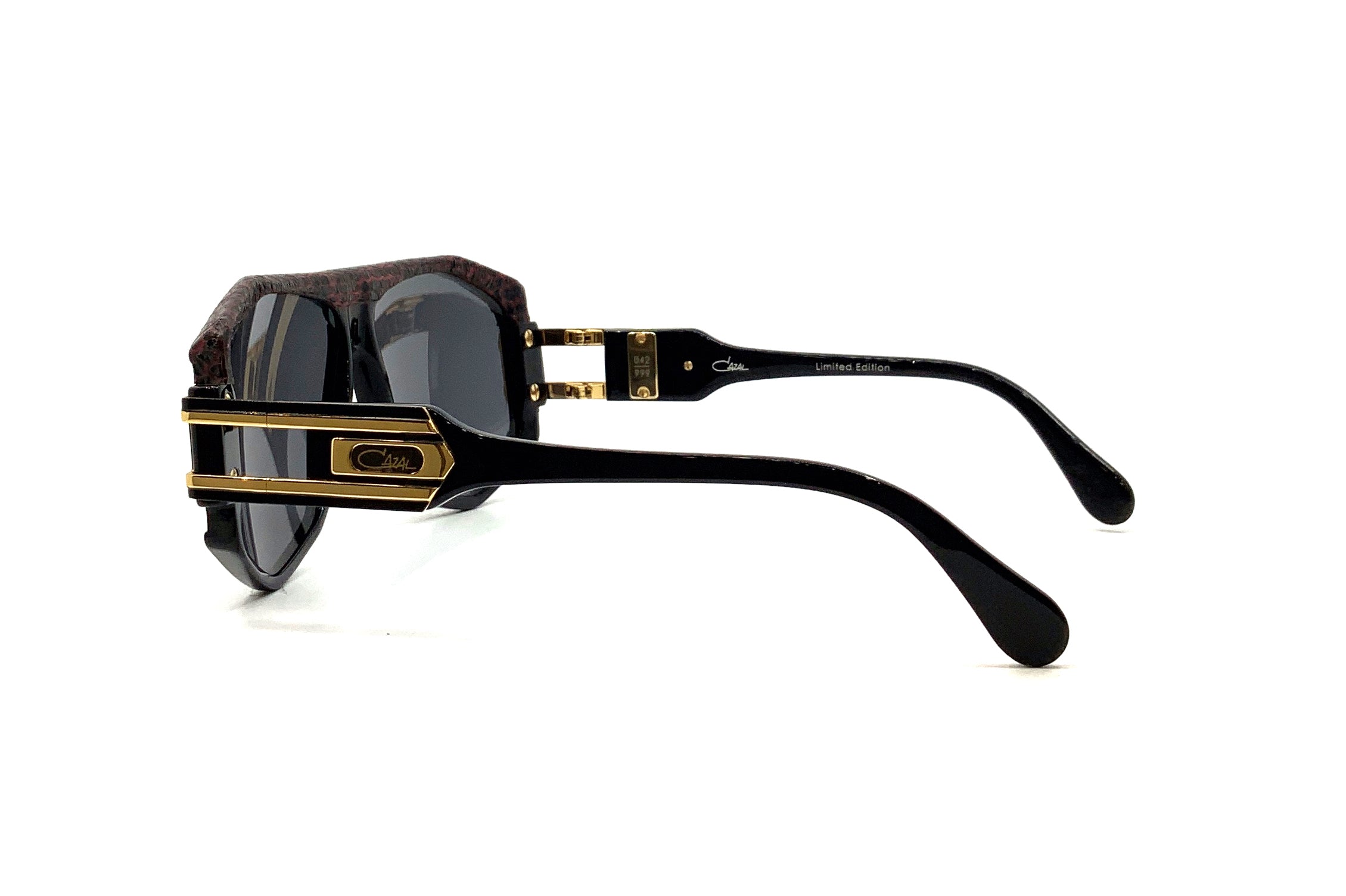 Cazal 163/3 Sunglasses - Black/Red/Grey Retro Aviator Style - Perfect for Driving, Outdoor Sports & Fashion Accessories