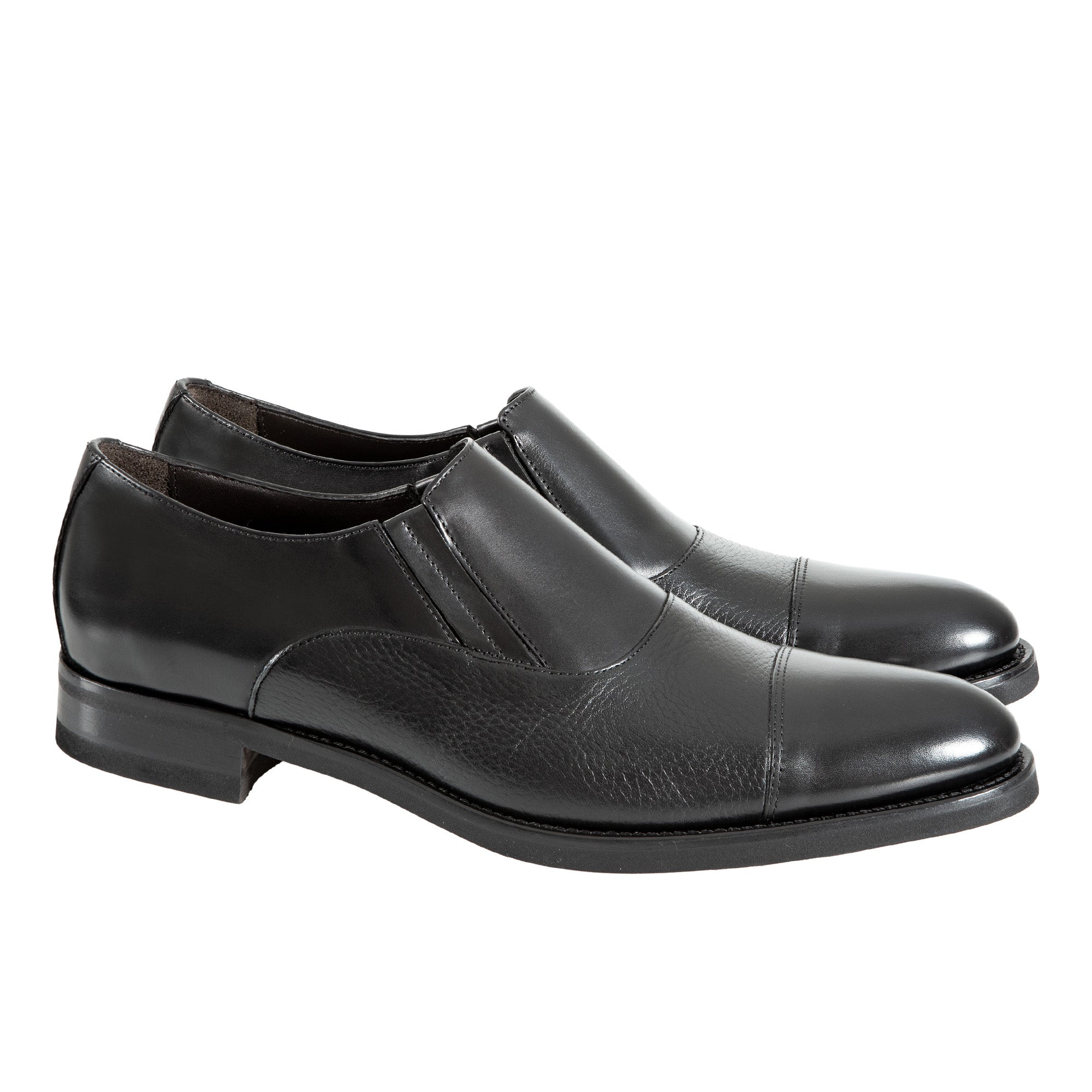 HENRY SARTORIAL Classic Elastic Loafers for Men - Comfortable Slip-On Dress Shoes in Black | Perfect for Business, Casual & Formal Occasions