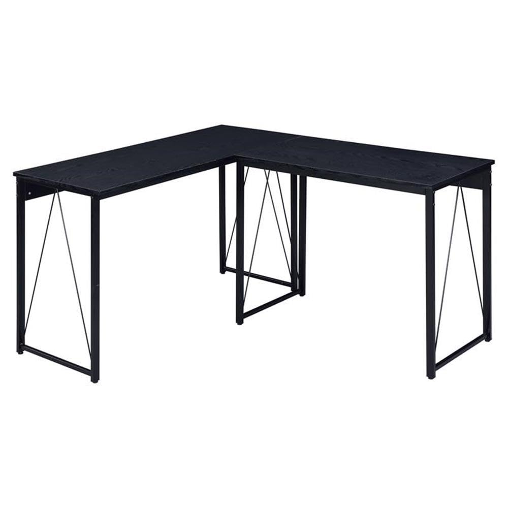 Acme Zaidin Black Wooden Rectangle Writing Desk with Metal Sled Base - Perfect for Home Office, Study & Small Spaces