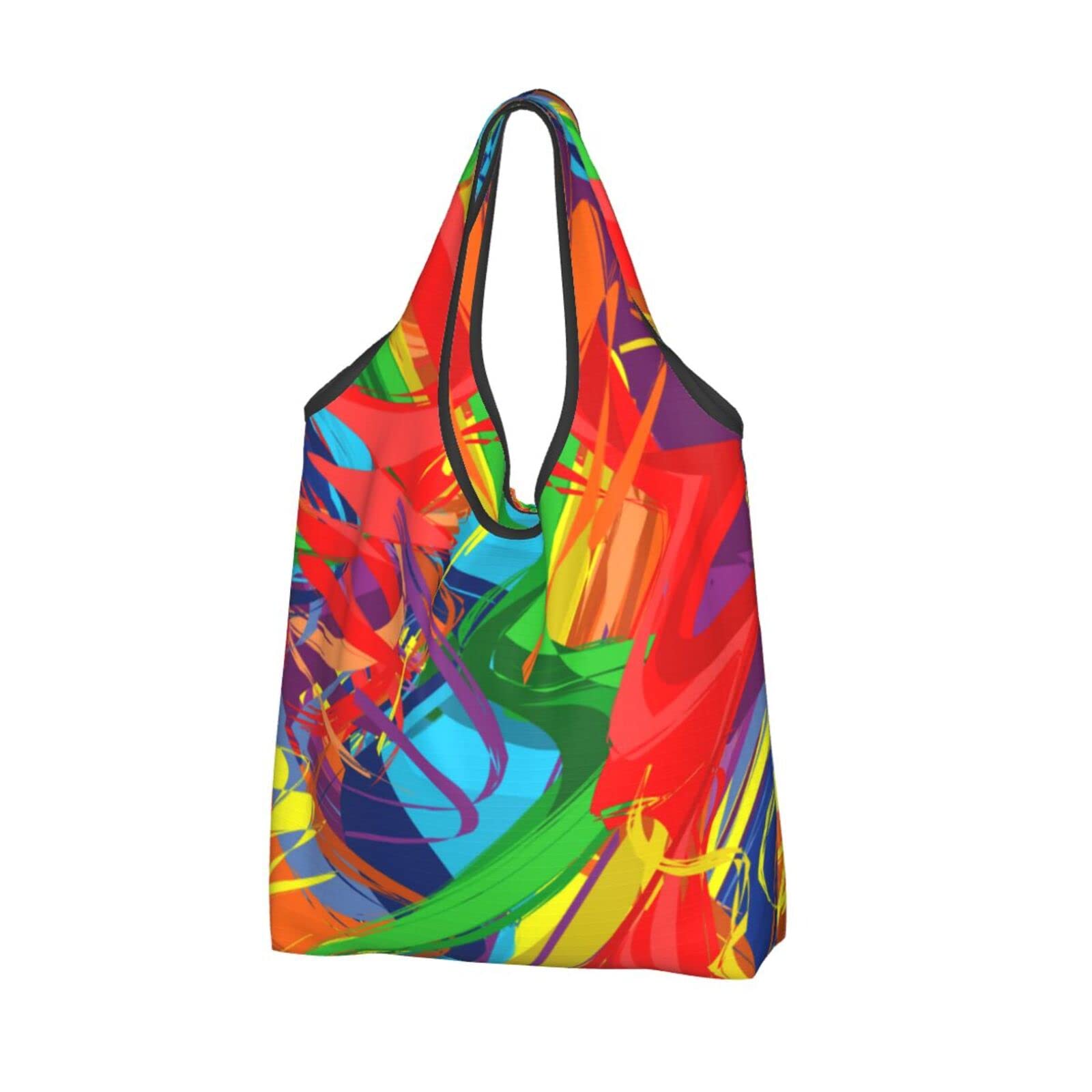Eco-Friendly Rainbow Colorful Reusable Shopping Bags - Waterproof Foldable Grocery Tote for Supermarket, Beach & Travel | Large Durable Carryall Bag
