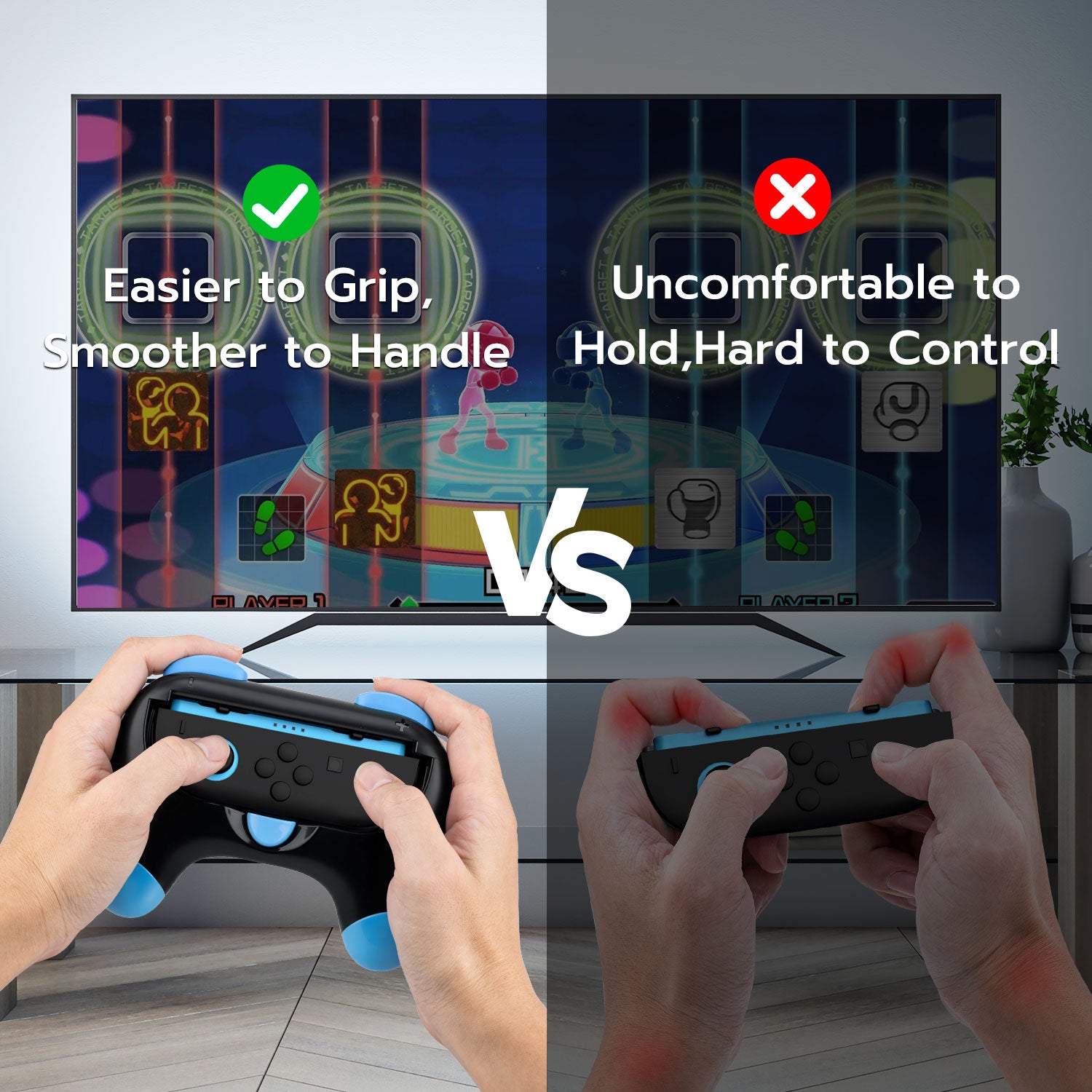 DOBE Left & Right Controller Grip for Nintendo Switch 2 Joy Con Controllers - Ergonomic Handheld Grip Case (Black, TNS 3163) - Perfect for Gaming Comfort & Multiplayer Sessions
