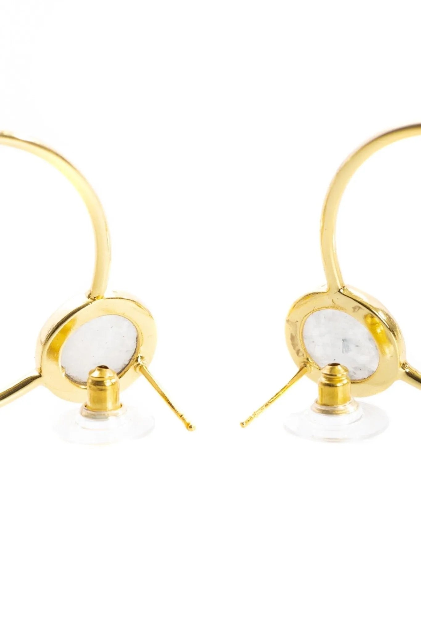 Gemstone Stud Hoop Earrings for Women - Dainty Gold/Silver Hoops with Natural Stones - Perfect for Everyday Wear, Gift Giving & Special Occasions