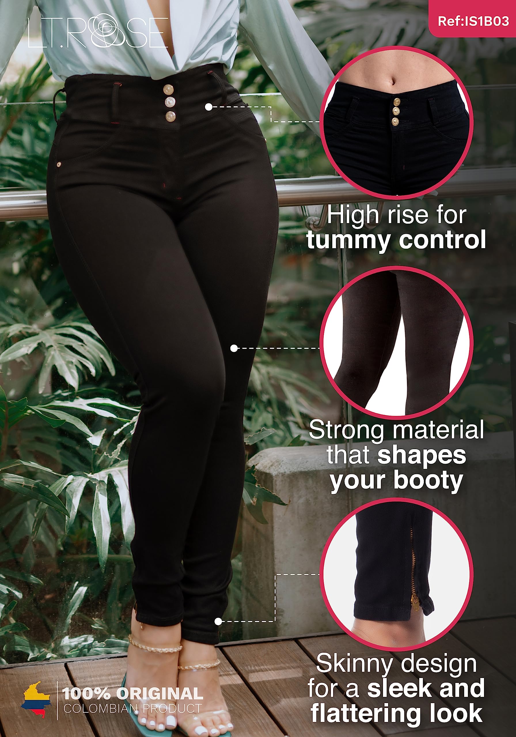 LT.ROSE High Waisted Butt Lifting Jeans for Women - Perfect for Casual & Night Out