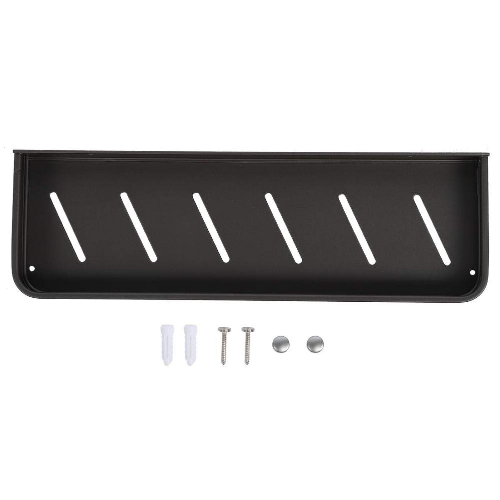 Space Aluminum Bathroom Shelf - Wall Mounted No Drill Towel Rack & Shower Organizer (40cm) - Rustproof Gray Bath Storage for Toiletries, Cosmetics & Hair Products - Perfect for Small Bathrooms, Apartments & RVs