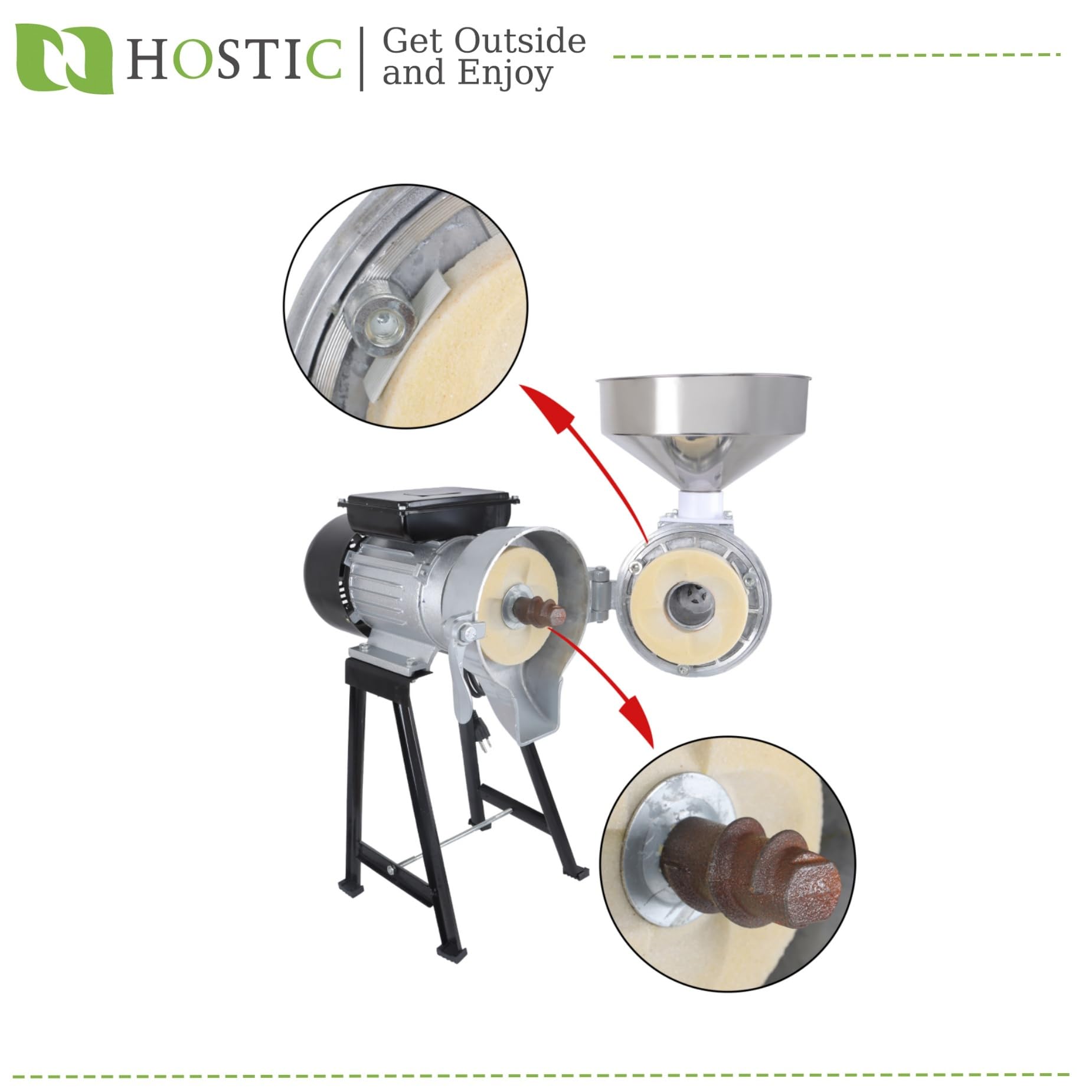 3000W Electric Grain Mill Grinder - Wet & Dry Commercial Grain Grinder Machine for Corn, Wheat, Cereals - 110V Heavy Duty Flour Mill with Funnel - Perfect for Home Baking, Animal Feed & Commercial Use