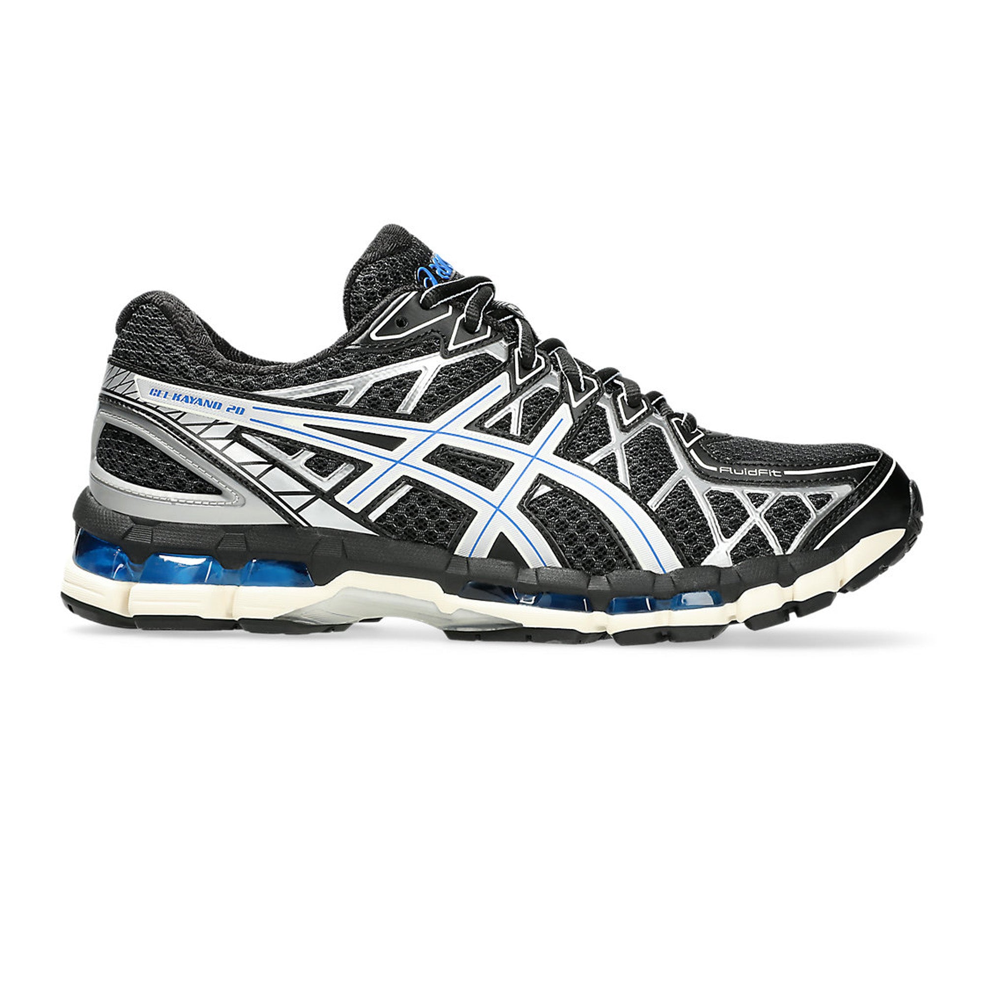 ASICS Gel Kayano 20 Running Shoes for Men - Black & Silver (2025) | Lightweight Cushioned Support for Marathon, Jogging & Gym Workouts