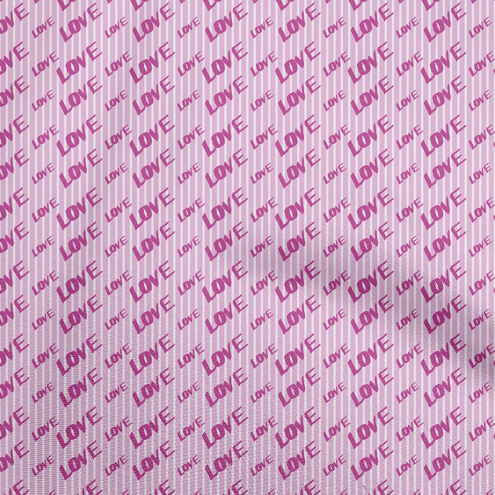 oneOone Viscose Jersey Fuchsia Pink Fabric - 60 Inch Wide Printed Dress Material for DIY Fashion, Home Decor & Craft Projects | Soft Writing Font Design