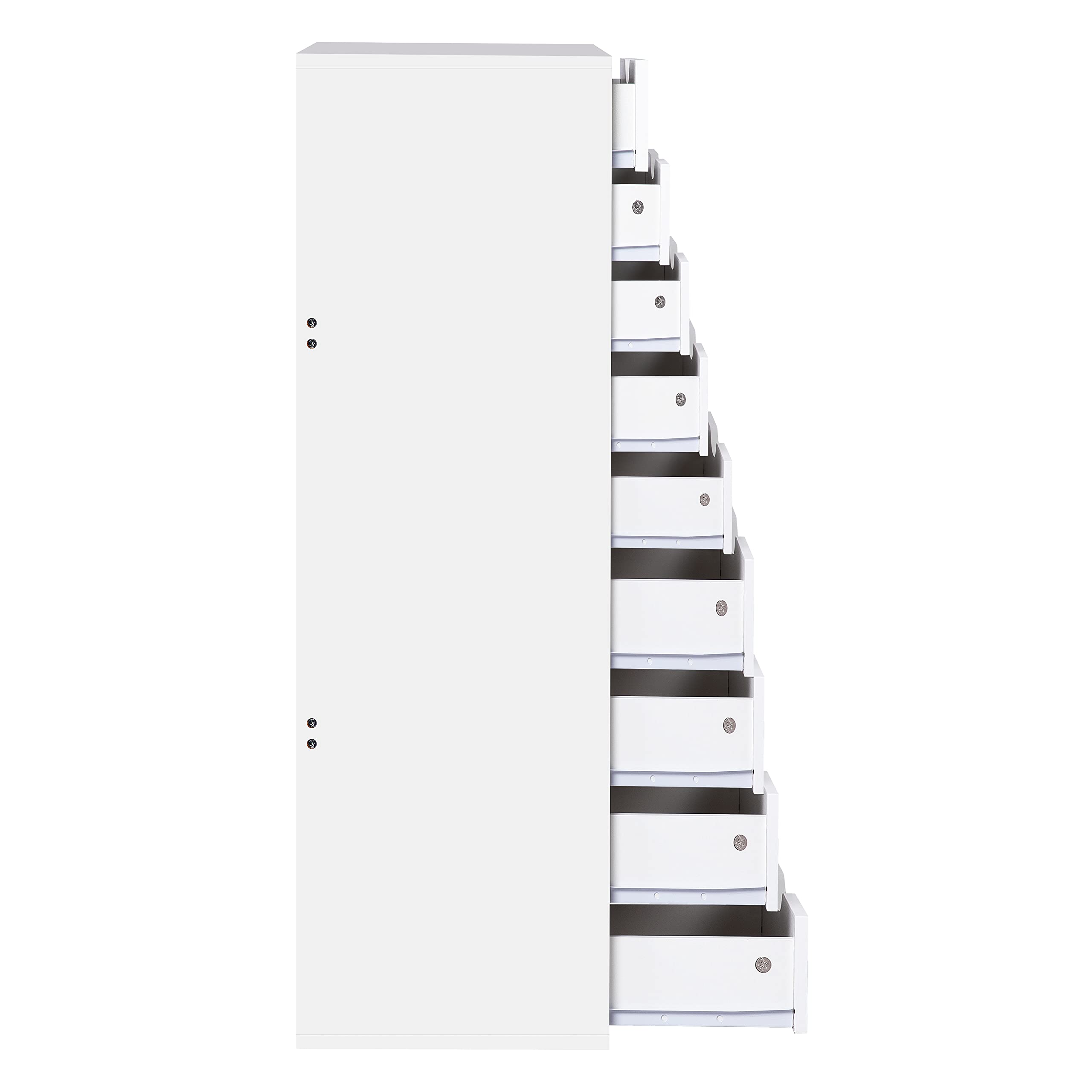 Naomi Home 9-Drawer Tall Dresser for Bedroom & Closet - White Makeup Storage Cabinet with 200 lbs Capacity | Stylish Organizer for Clothes, Cosmetics & Accessories | Perfect for Small Spaces, Dorm Rooms & Apartment Bedrooms