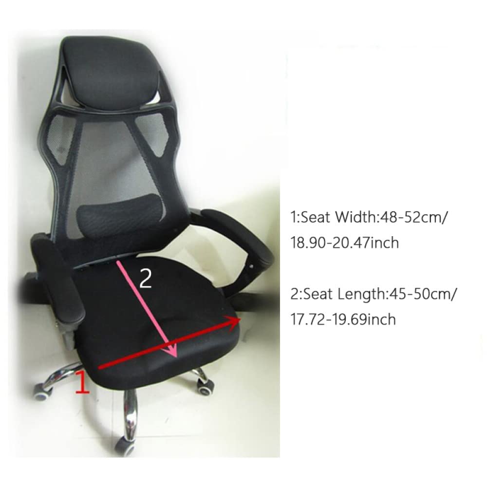 Stretchable Solid Color Spandex Office Chair Seat Cover - Elastic Computer Chair Slipcover Protector (Coffee, 1-Piece) for Home & Office Workspace