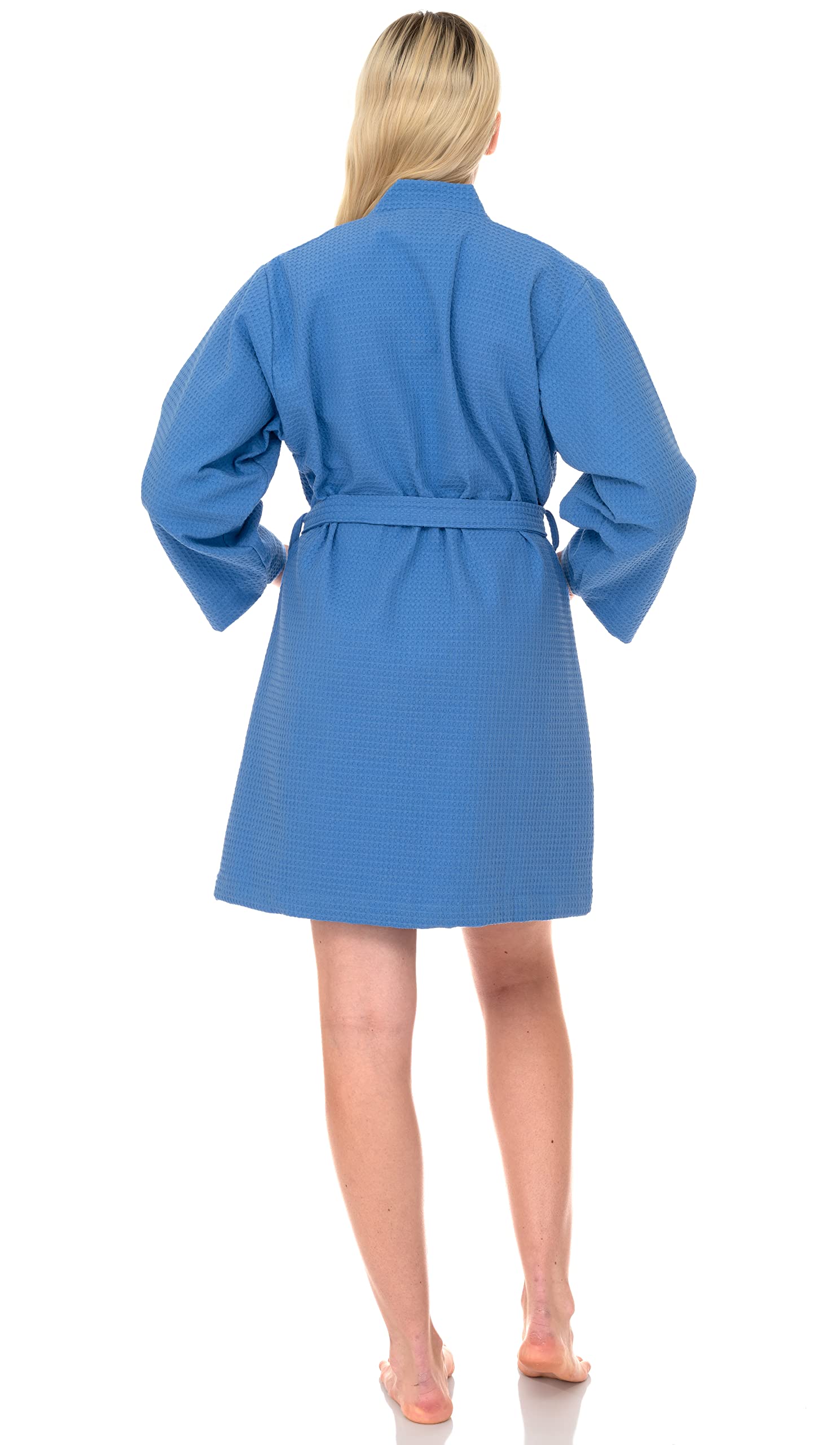 TowelSelections Women’s Short Spa Robe - Soft Waffle Weave Kimono Bathrobe for Women (XS to 3X) - Perfect for Spa, Poolside, and Home Relaxation
