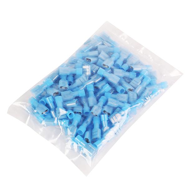 100Pcs 14-18 Gauge Blue Female Spade Quick Disconnect Terminals - Perfect for Automotive Wiring, DIY Electrical Projects & Appliance Repairs
