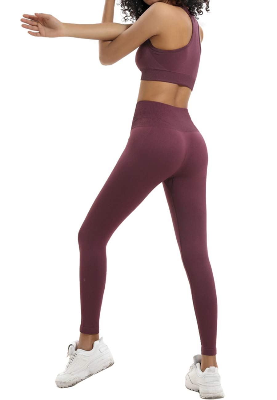 Women's 2-Piece Yoga Outfits - High Waisted Leggings & Sports Bra Set for Gym, Workout & Activewear | Perfect for Yoga, Pilates, Running & Fitness Training