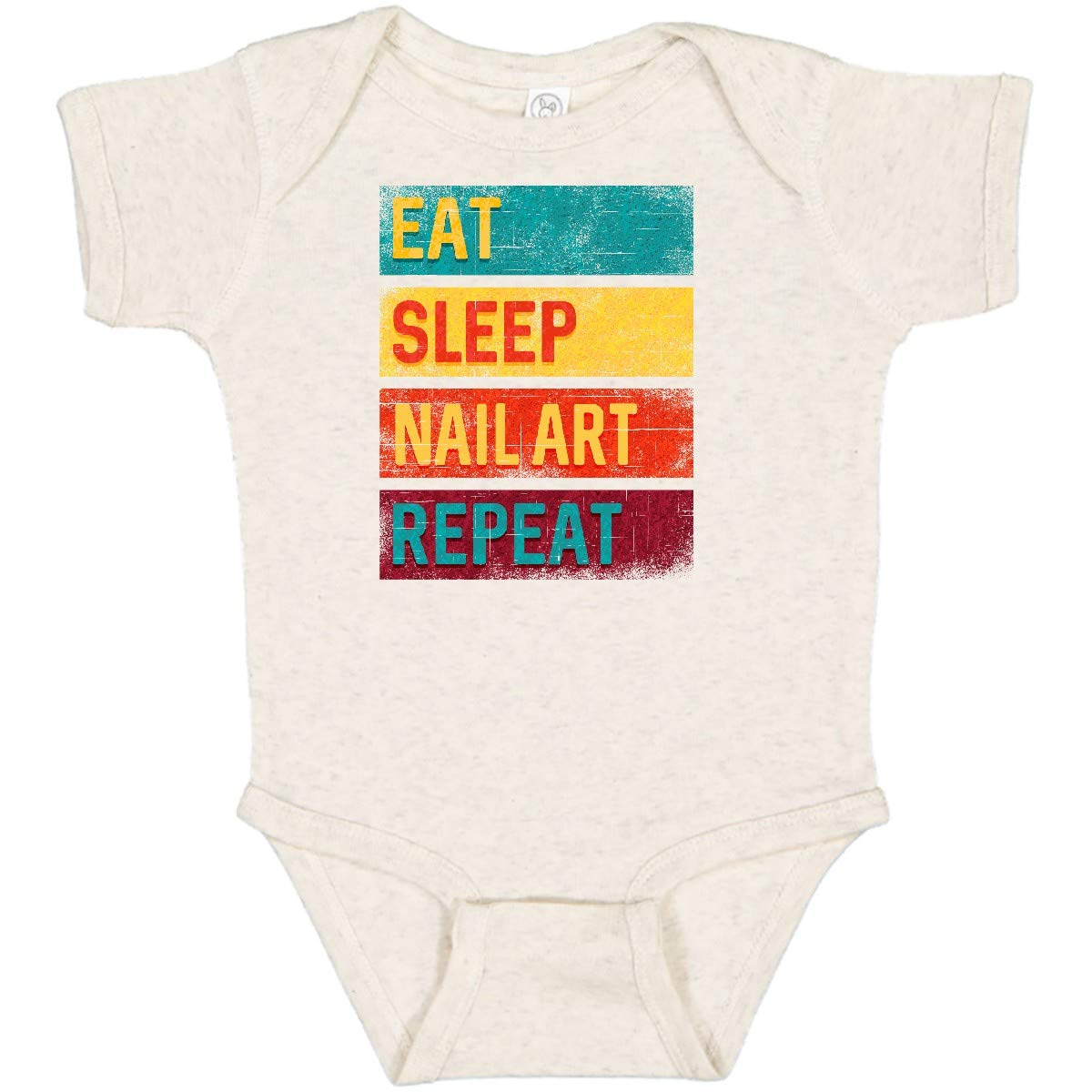 Inktastic Nail Tech Baby Bodysuit - Eat Sleep Nail Art Repeat - Cute Graphic Onesie for Infants & Toddlers - Perfect Gift for Nail Artists & Salon Lovers - Great for Playdates, Photoshoots & Special Occasions