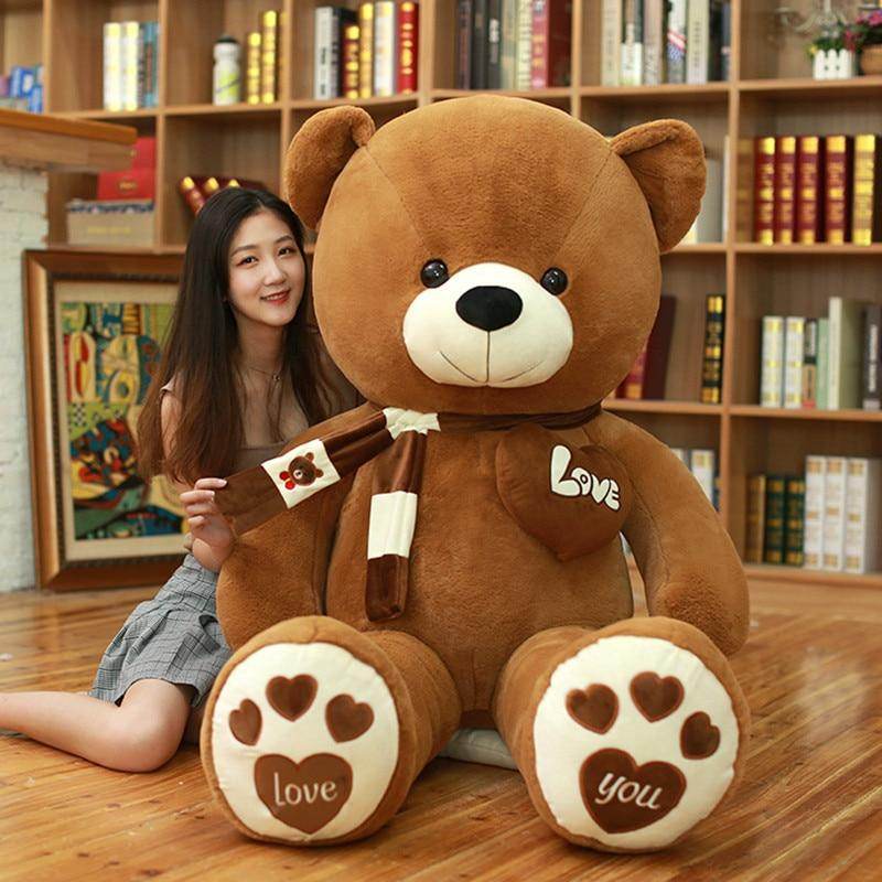 6ft Large Teddy Bear Plush - Giant Stuffed Animal for Kids & Adults, Soft Huggable Cuddly Toy for Bedroom Decor, Nursery, Valentine's Gift, Birthday Present & Photo Props