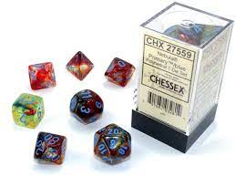 Chessex Polyhedral 7-Dice Set - Nebula Blue RPG Dice for Dungeons & Dragons, Pathfinder & Tabletop Gaming