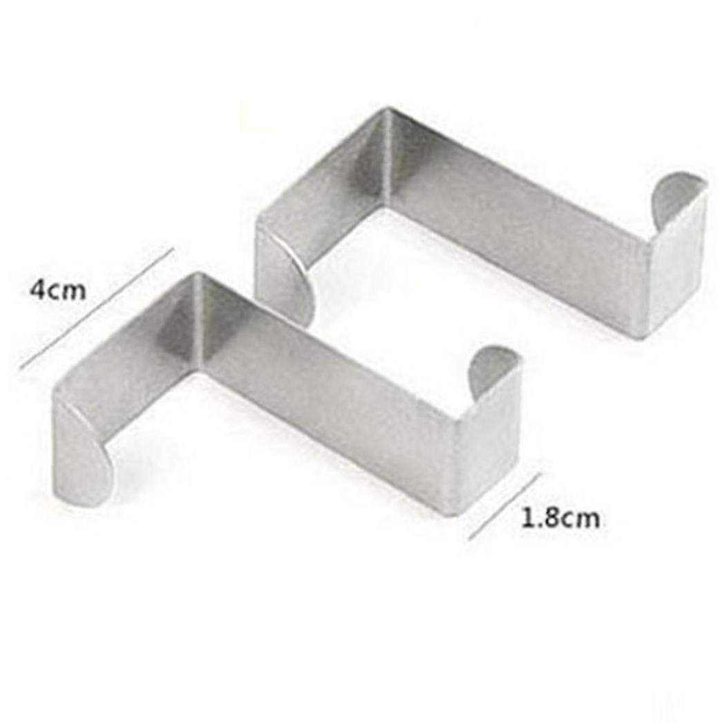 2 Pack Stainless Steel Multi-Purpose Hooks - Heavy Duty Wall Mounted Storage Rack for Kitchen, Bathroom, Pantry & Garage - Perfect for Hanging Utensils, Towels, Tools & Organizing Small Items