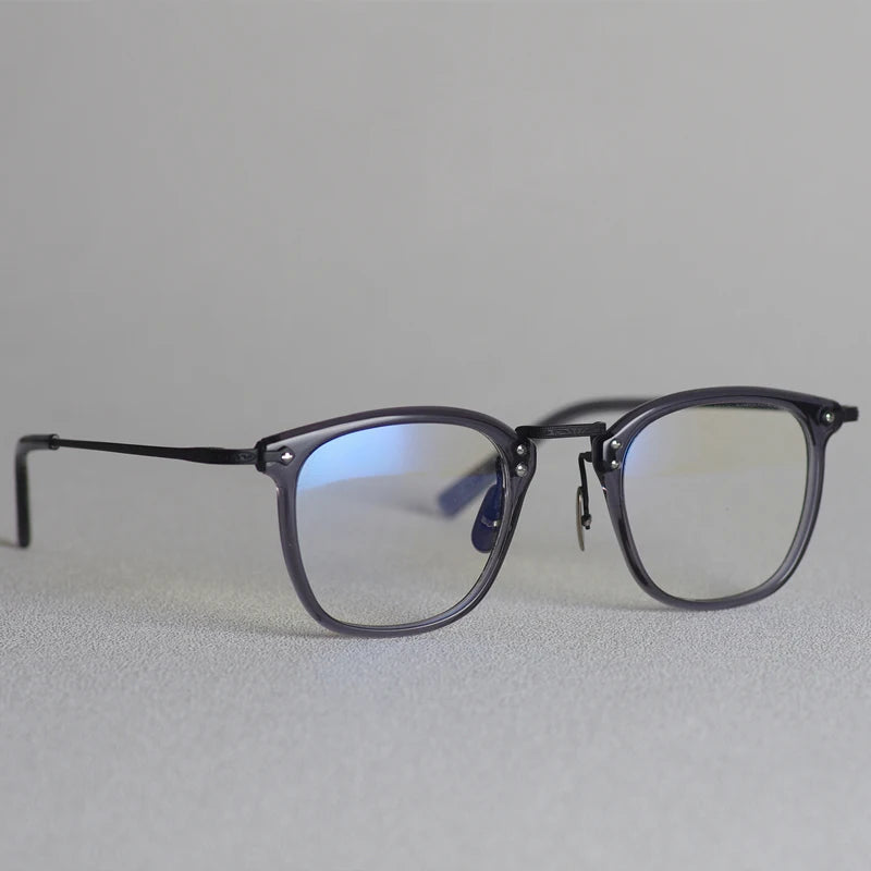 Stylish Black Unisex Titanium Acetate Square Eyeglasses G806 - Perfect for Work, Reading & Fashion Accessories