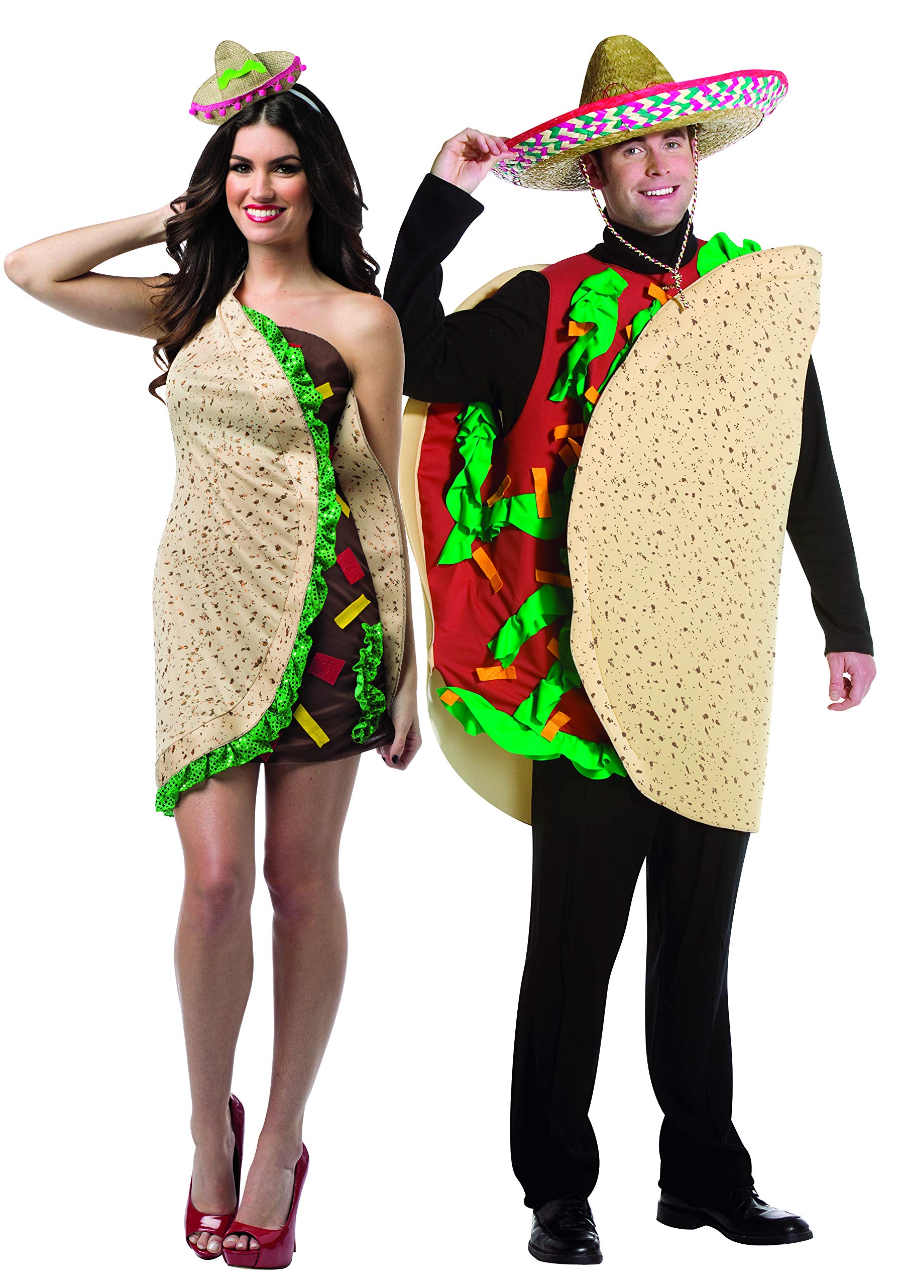 Rasta Imposta It Takes 2 to Tango Couples Costume Set - Funny Matching Taco Halloween Outfits for Couples & Best Friends - Perfect for Halloween Parties, Cosplay Events & Themed Celebrations