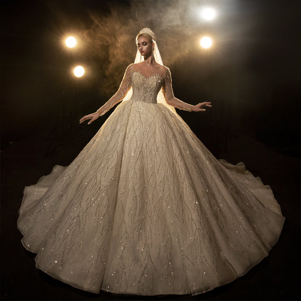 NS4310 New Designer Bridal Dress - Elegant White Wedding Gown for Brides | Perfect for Church Ceremonies, Beach Weddings & Formal Receptions