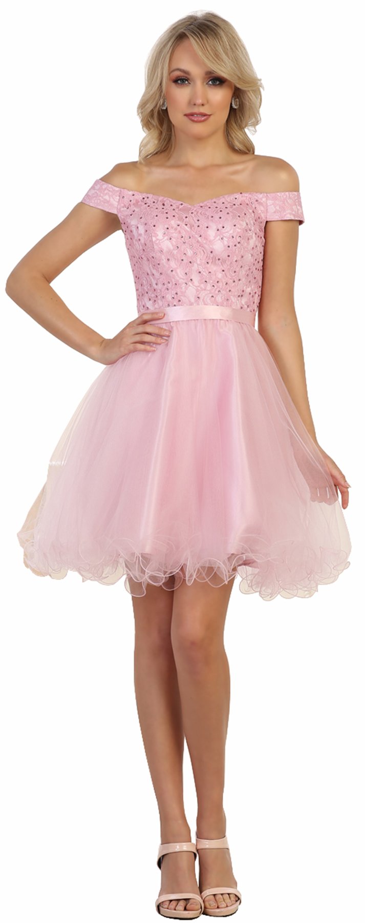 FDS1565 Off The Shoulder Designer Graduation Dress - Elegant Formal Gown for Prom, Homecoming & Special Occasions | Formal Dress Shops Inc