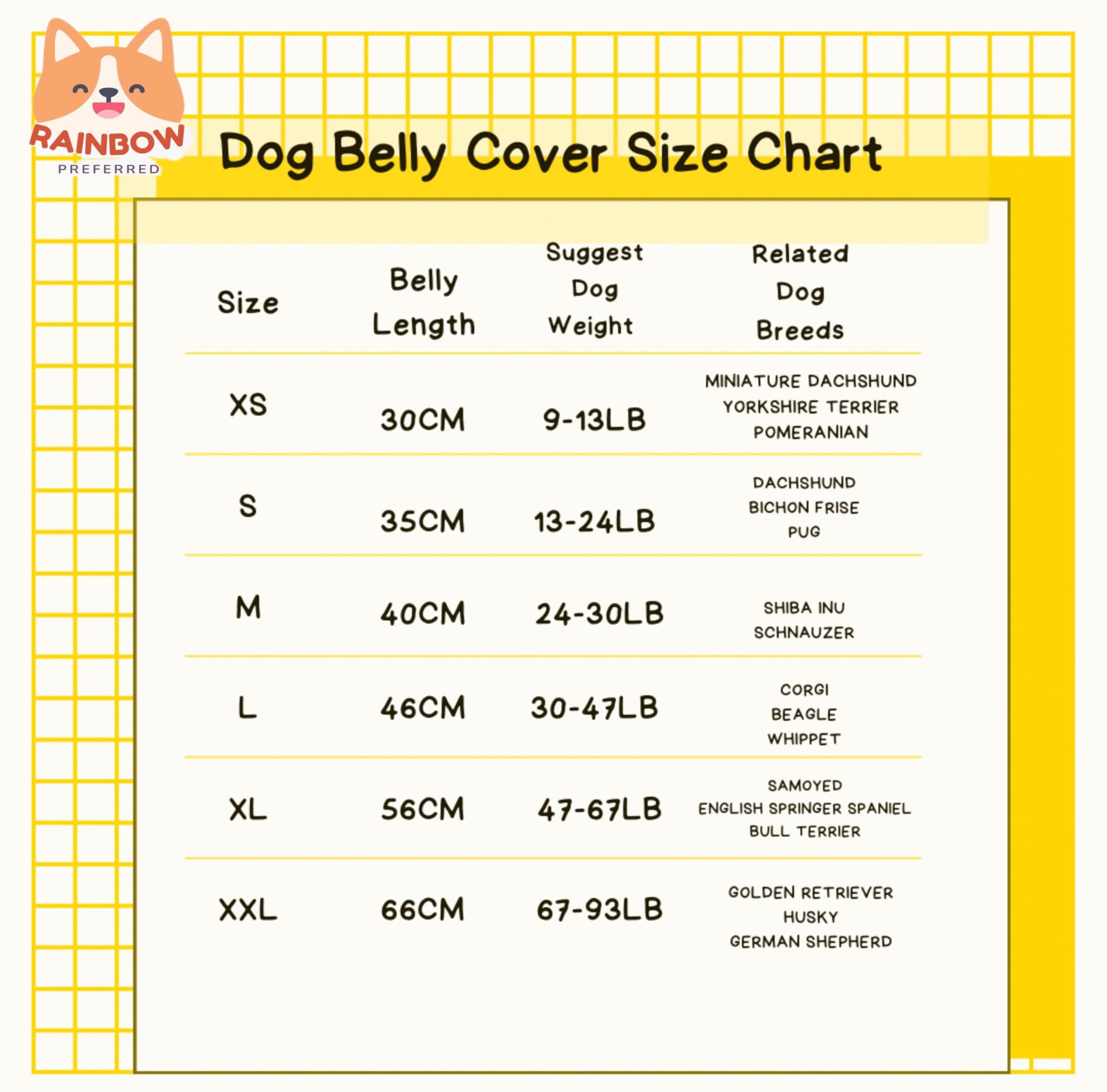 RainbowPreferred Waterproof Dog Belly Protector - Dog Recovery Suit, Belly Cover & Vest for Post-Surgery, Spay/Neuter Protection - Washable & Easy to Clean Pet Costume for Indoor & Outdoor Use