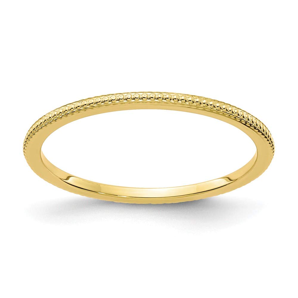 10K Yellow Gold, White Gold or Rose Gold 1.2mm Bead Stackable Wedding Band Ring - Jewelry for Women, Thin Comfort Fit Wedding Band, Anniversary Gift, Perfect for Everyday Wear & Special Occasions