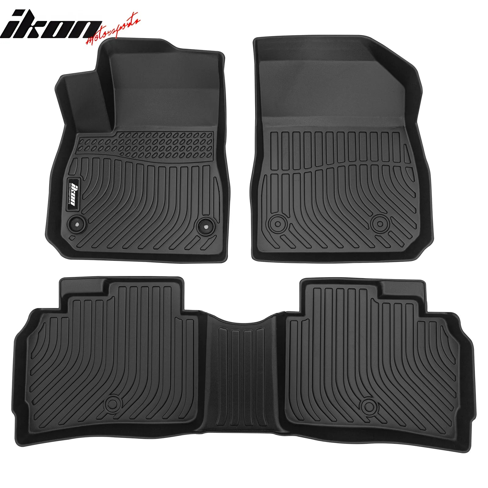 IKON 3D Molded All-Weather Floor Mats for 2016-2025 Chevrolet Malibu - Front & Rear Row Custom Fit Car Mats - TPE Thermoplastic Elastomer Protection - Perfect for Daily Commute, Road Trips and All-Season Use