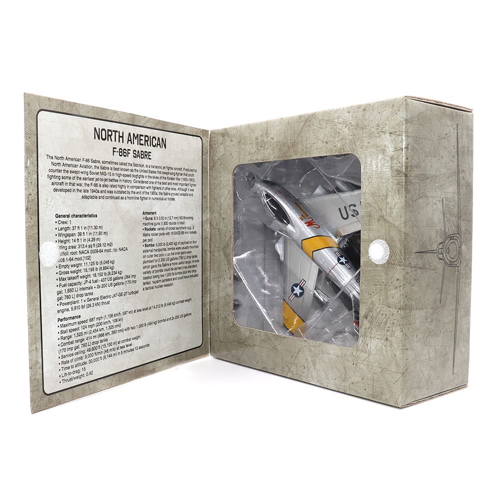 1:72 Scale North American F-86F Sabre Diecast Model - Military Aircraft Collectible by Motorcity Classics | Perfect for Aviation Enthusiasts & History Buffs Display