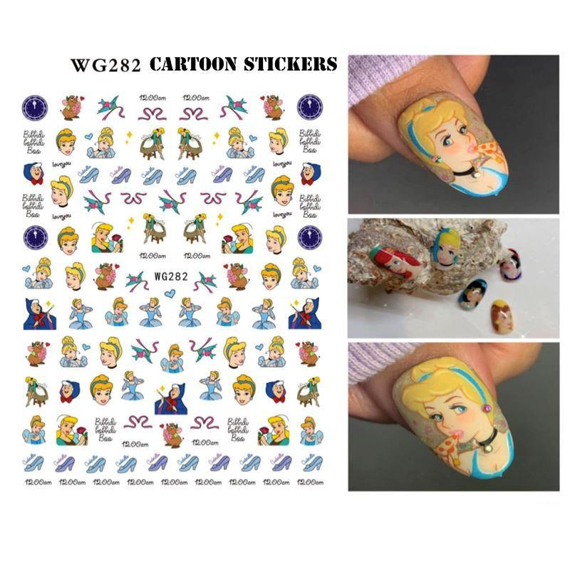 Cute Cartoon Nail Art Stickers - Waterproof DIY Nail Decals for Women & Girls - Perfect for Parties, Holidays & Everyday Nail Designs