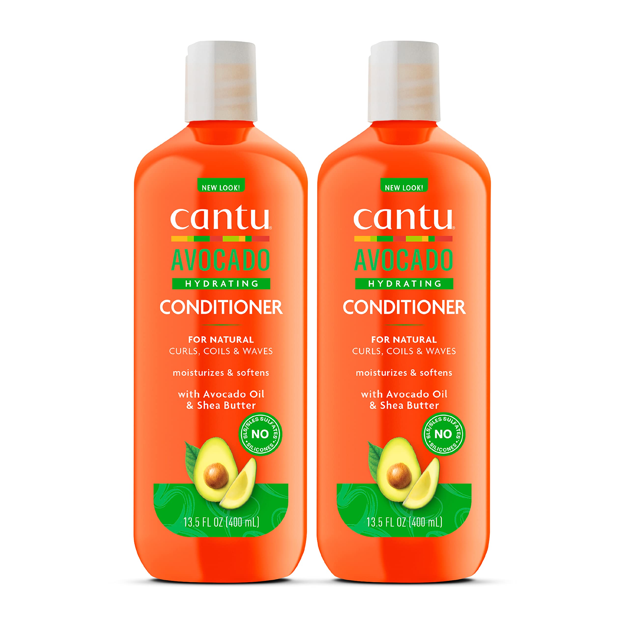 **Cantu Avocado Hydrating Silicone-Free Conditioner with Pure Shea Butter, 13.5 oz (Pack of 2) – Deep Moisture for Curly, Coily & Natural Hair – Perfect for Dry, Damaged Hair Care & Daily Hydration**