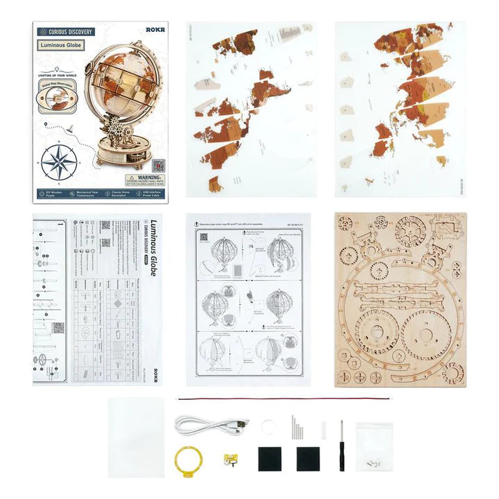 DIY Glow in the Dark Globe Kit - Educational Science Project for Kids & Adults - Perfect for Bedroom Decor, Astronomy Learning & Night Light