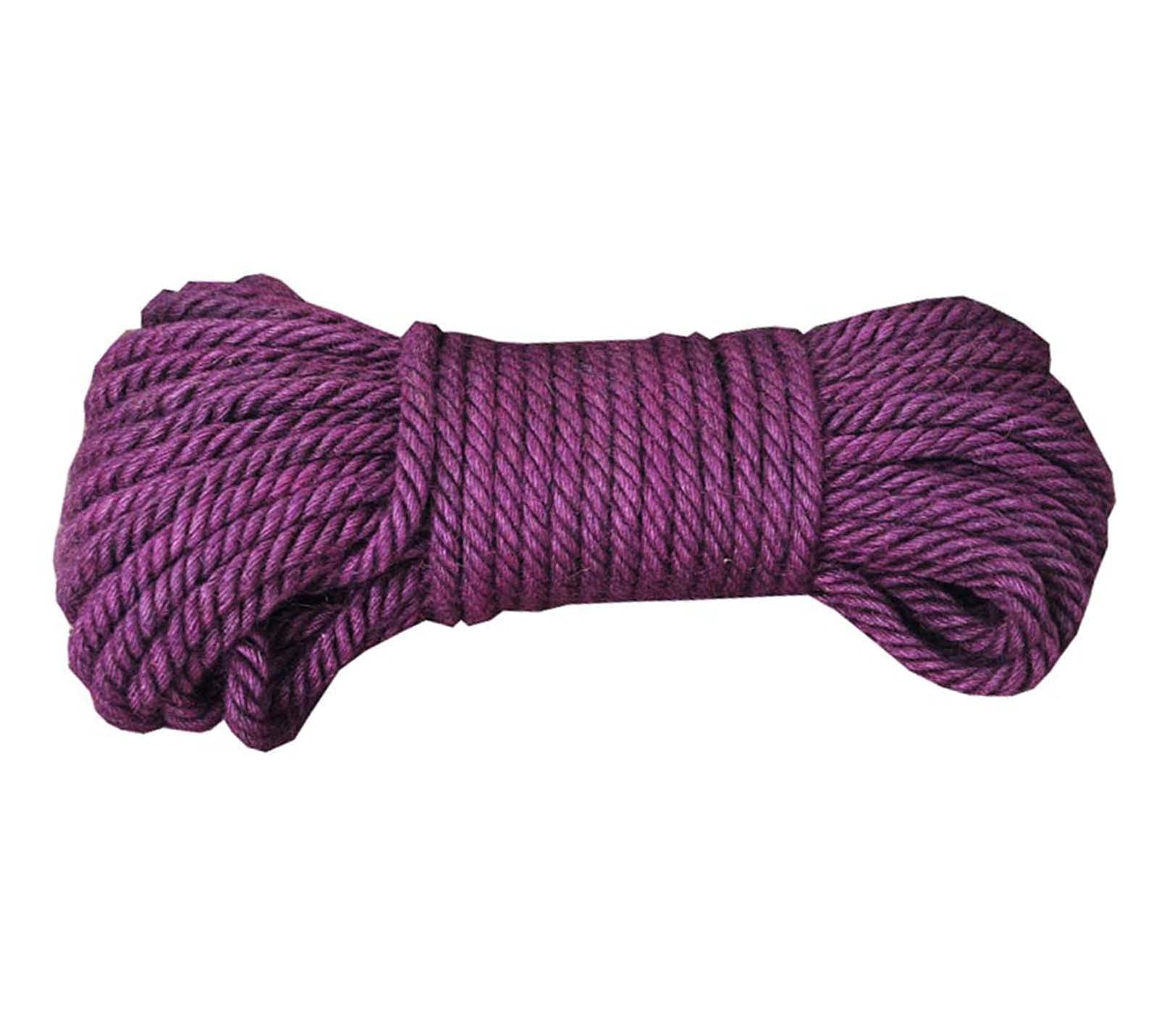 Natural Jute Rope 1/4 Inch x 65 Feet - Eco-Friendly Jute Twine for DIY Arts & Crafts, Christmas Decorations, Gift Wrapping - Purple (Perfect for Macrame, Home Decor, and Gardening Projects)